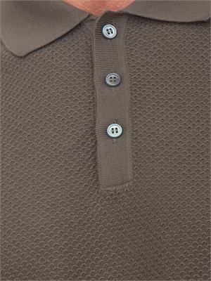 Polo marrone Aiace Galassi in maglia verde in UOMO