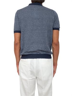 Polo zip Gran Sasso uomo in maglia blu millerighe in UOMO