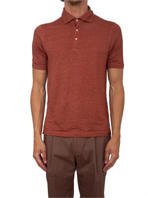 Polo maglia Gran Sasso uomo in lino terracotta in UOMO