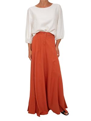 Gonna lunga  Mansue Kocca misto lino terracotta in DONNA