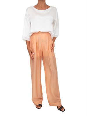 Pantaloni Micheline Kocca in tessuto fluido salmone in DONNA