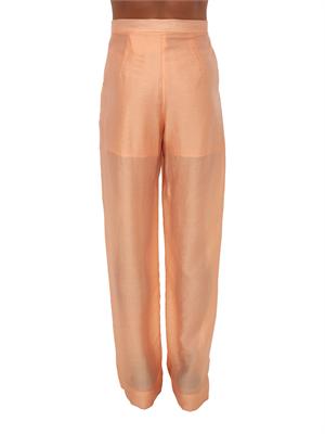 Pantaloni Micheline Kocca in tessuto fluido salmone in DONNA