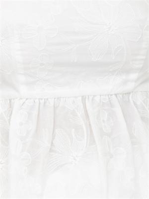 Top Mirto Kocca in cotone bianco e ricami ton sur ton in DONNA