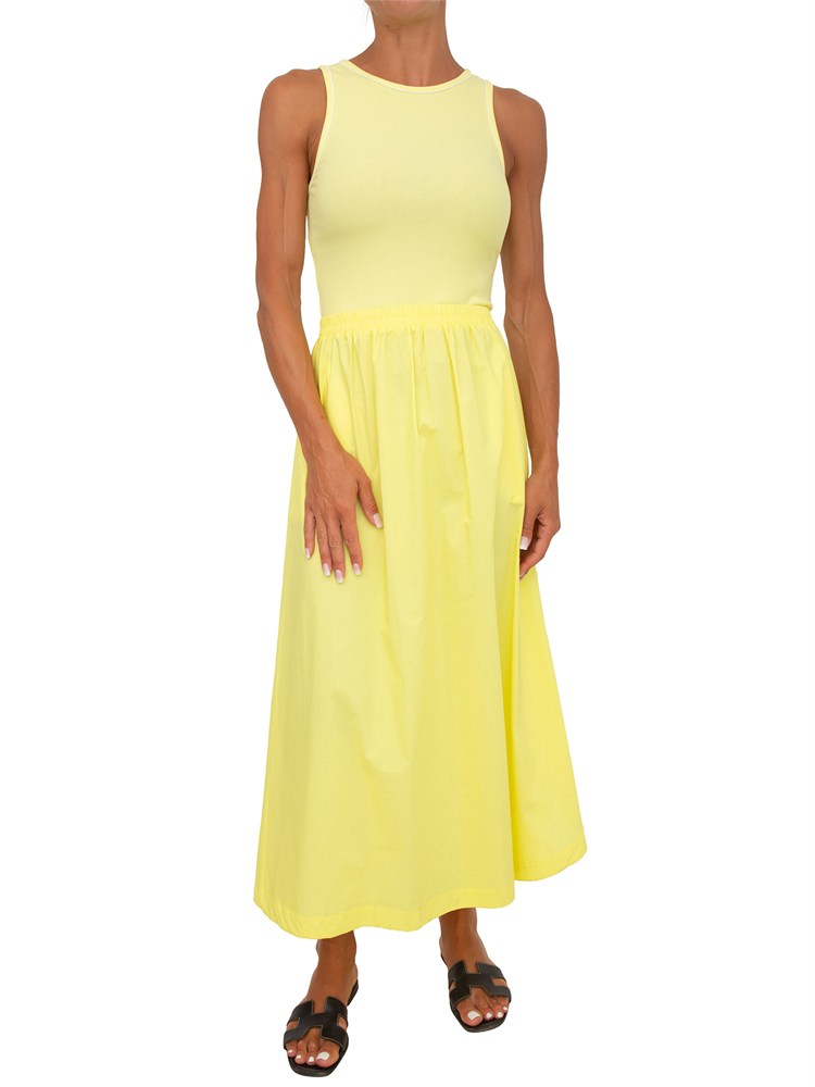 Abito midi Neirus Kocca in misto cotone giallo