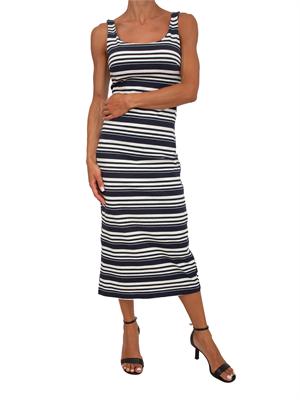 Abito midi Benedict Kocca in tessuto a righe blu in DONNA