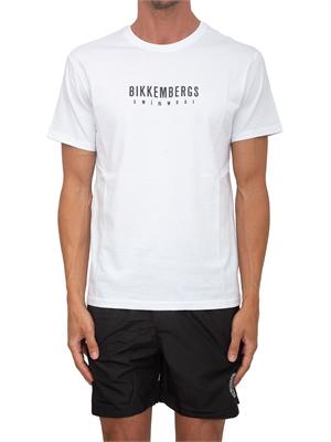 BIKKEMBERGS BEACHWEAR T-shirt bianca Bikkembergs Swimwear uomo in cotone in UOMO