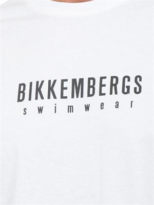 BIKKEMBERGS BEACHWEAR T-shirt bianca Bikkembergs Swimwear uomo in cotone in UOMO