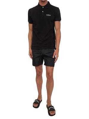 BIKKEMBERGS BEACHWEAR Polo nera Bikkembergs Swimwear uomo in cotone in UOMO