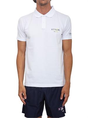 Polo bianca Iceberg Beachwear uomo in cotone con logo in UOMO