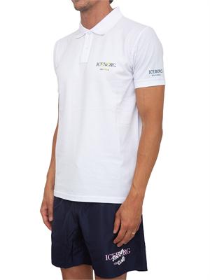 Polo bianca Iceberg Beachwear uomo in cotone con logo in UOMO