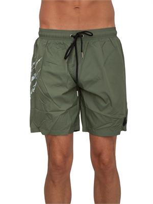 Costume boxer Plein Sport Swim in tessuto verde e stampe in UOMO