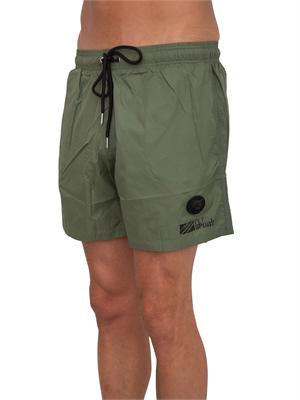 Costume boxer Plein Sport Swim in tessuto tecnico verde in UOMO