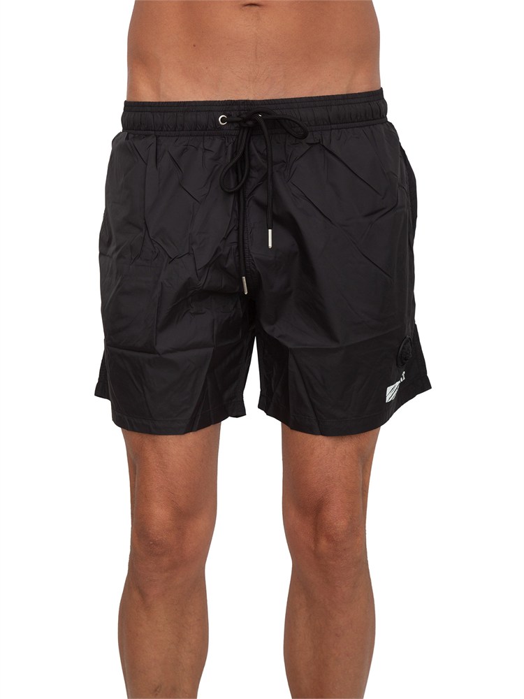 Costume boxer Plein Sport Swim in tessuto tecnico nero