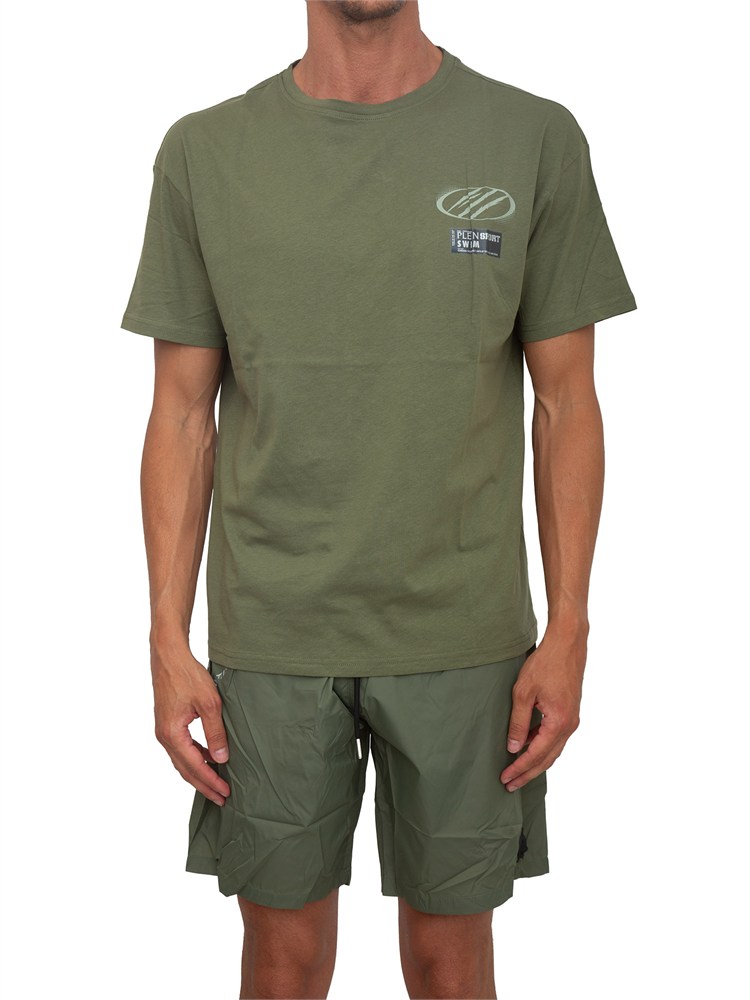 T-shirt uomo Plein Sport Swim verde con stampe