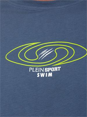 T-shirt blu Plein Sport Swim uomo con stampe in UOMO