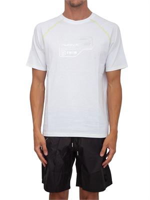 T-shirt bianca Plein Sport Swim uomo logo e cuciture a contrasto in UOMO