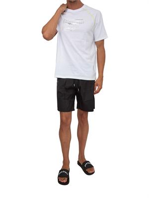 T-shirt bianca Plein Sport Swim uomo logo e cuciture a contrasto in UOMO