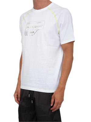 T-shirt bianca Plein Sport Swim uomo logo e cuciture a contrasto in UOMO
