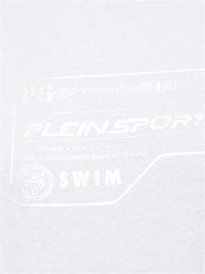 T-shirt bianca Plein Sport Swim uomo logo e cuciture a contrasto in UOMO