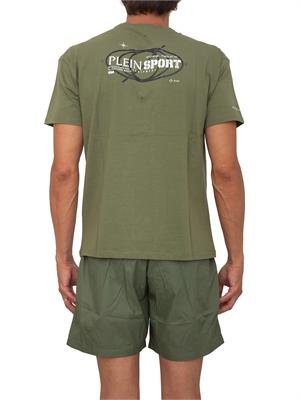 T-shirt uomo Plein Sport Swim in cotone verde militare in UOMO