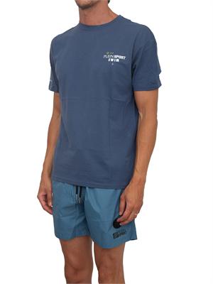 T-shirt uomo Plein Sport Swim in cotone blu in UOMO