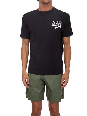 T-shirt nera Plein Sport Swim uomo con maxi stampa dietro in UOMO