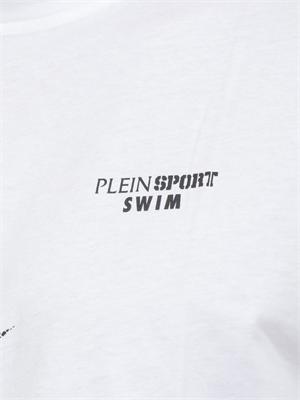 T-shirt uomo Plein Sport Swim in cotone bianco con stampe in UOMO