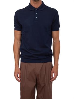 Polo maglia Corneliani in cotone blu in UOMO