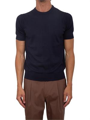 T-shirt maglia Corneliani in seta e cotone blu in UOMO