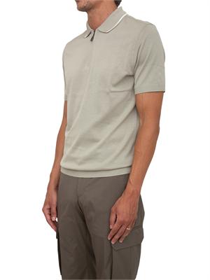 Polo maglia Corneliani in cotone beige con zip in UOMO