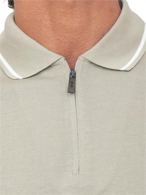 Polo maglia Corneliani in cotone beige con zip in UOMO