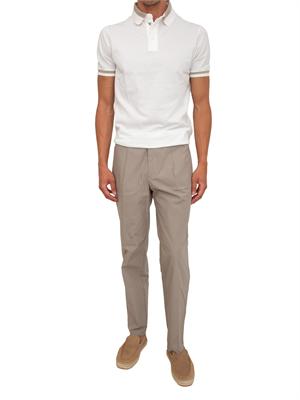 Polo uomo Emporio Armani in cotone avorio con profili in UOMO