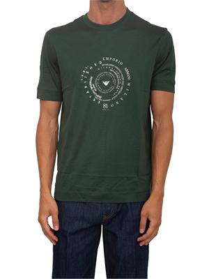 T-shirt Emporio Armani uomo in cotone verde in UOMO