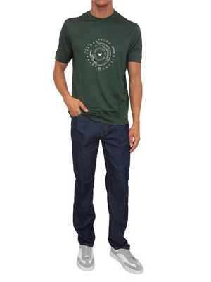 T-shirt Emporio Armani uomo in cotone verde in UOMO