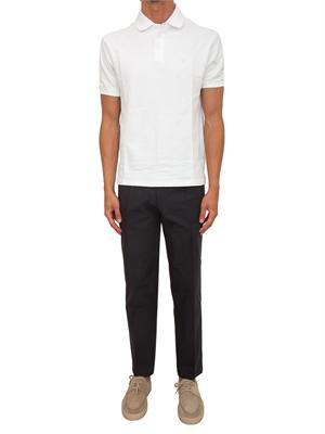 Polo Emporio Armani uomo in piquet di cotone bianco in UOMO