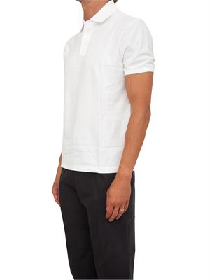 Polo Emporio Armani uomo in piquet di cotone bianco in UOMO