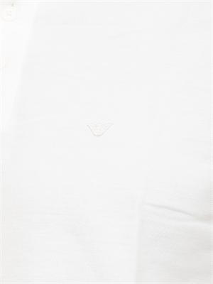 Polo Emporio Armani uomo in piquet di cotone bianco in UOMO