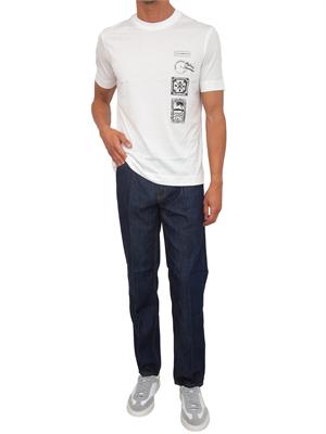 T-shirt Emporio Armani uomo in cotone bianco e logo in UOMO