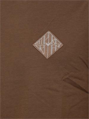 T-shirt Emporio Armani in tessuto marrone con logo in UOMO