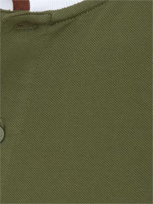 Polo SUN68 in cotone verde con profili in UOMO