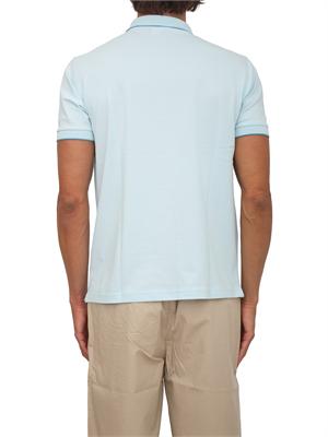 Polo SUN68 uomo in piquet di cotone azzurra in UOMO
