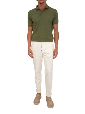 Polo SUN68 uomo in piquet di cotone verde in UOMO