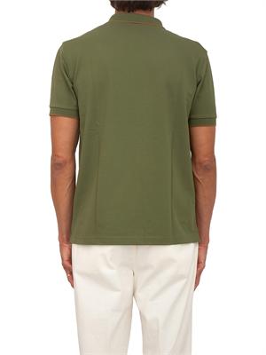 Polo SUN68 uomo in piquet di cotone verde in UOMO