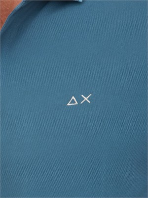 Polo SUN68 uomo in piquet di cotone blu in UOMO