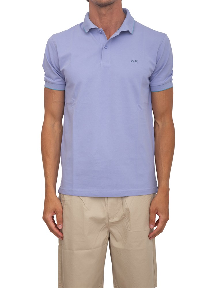 Polo SUN68 uomo in piquet di cotone lilla