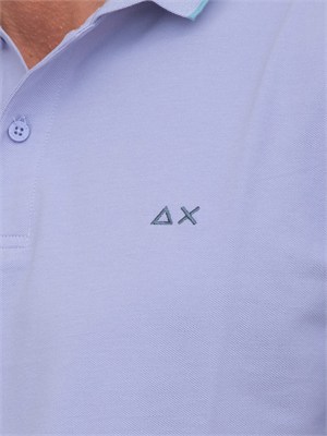 Polo SUN68 uomo in piquet di cotone lilla in UOMO