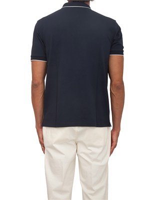 Polo SUN68 uomo in piquet di cotone blu in UOMO