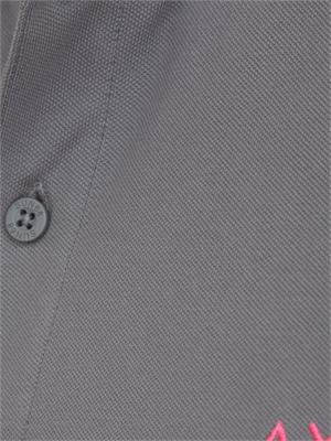 Polo Sun68 in piquet di cotone grigio con profili in UOMO