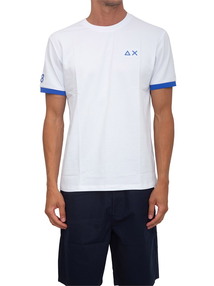 T-shirt Sun68 in piquet di cotone bianco