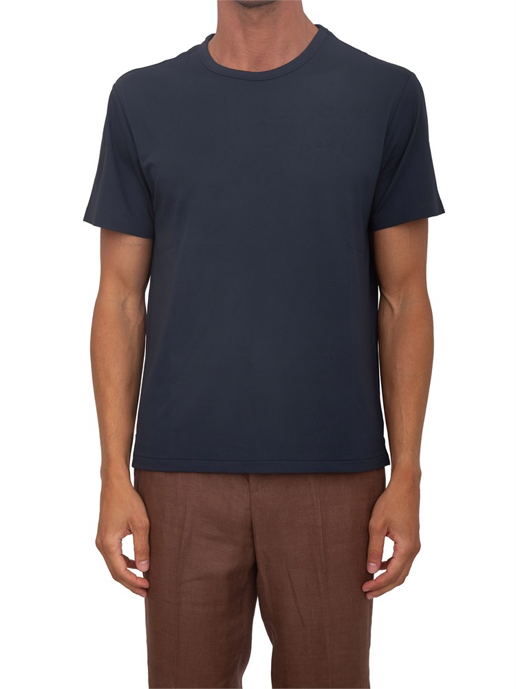 T-shirt blu SUN68 uomo in nylon